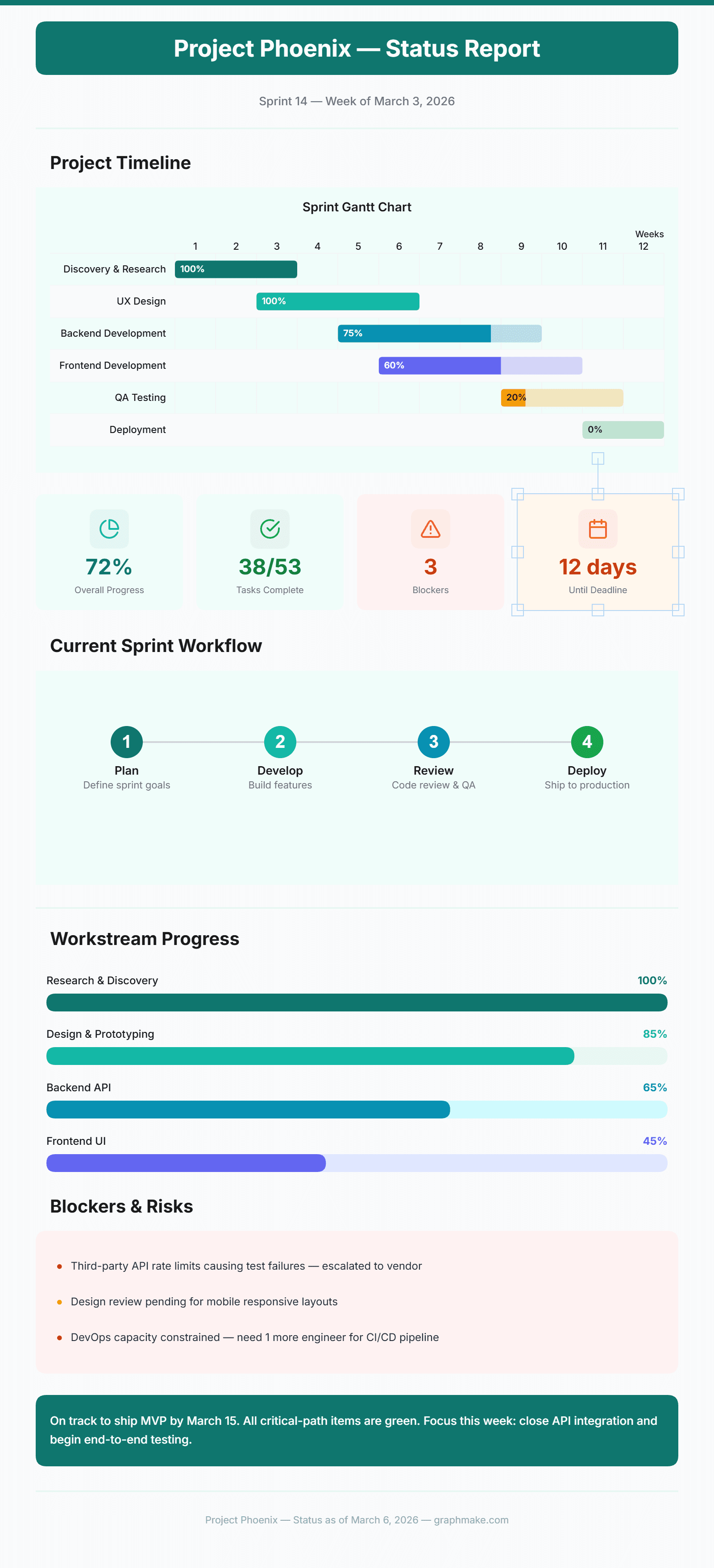 Project Status Report preview