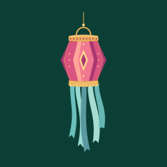 Coral paper lantern