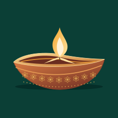 Engraved clay diya