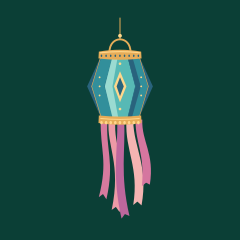 Teal paper lantern
