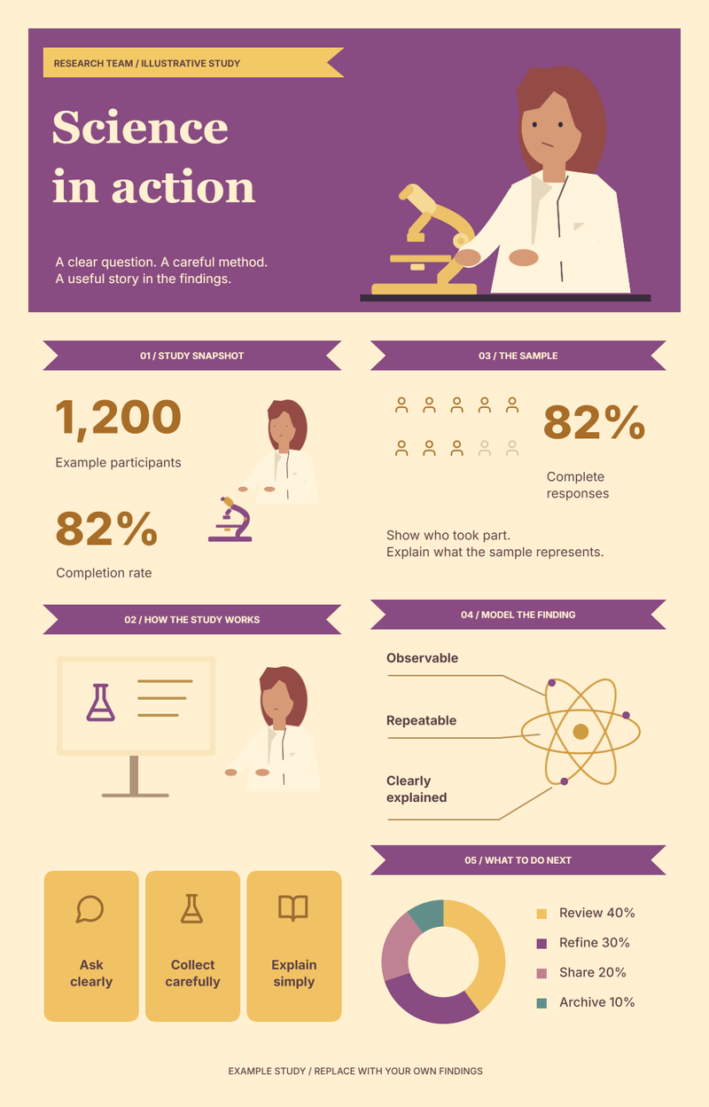 Illustrated Research Poster template preview